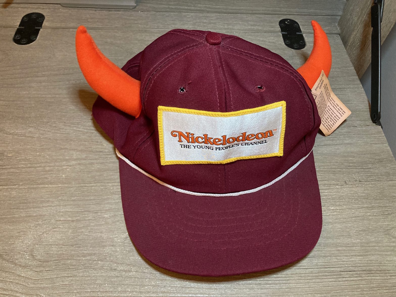 Early Nickelodeon Logo on Hat with Orange Horns circa 1978